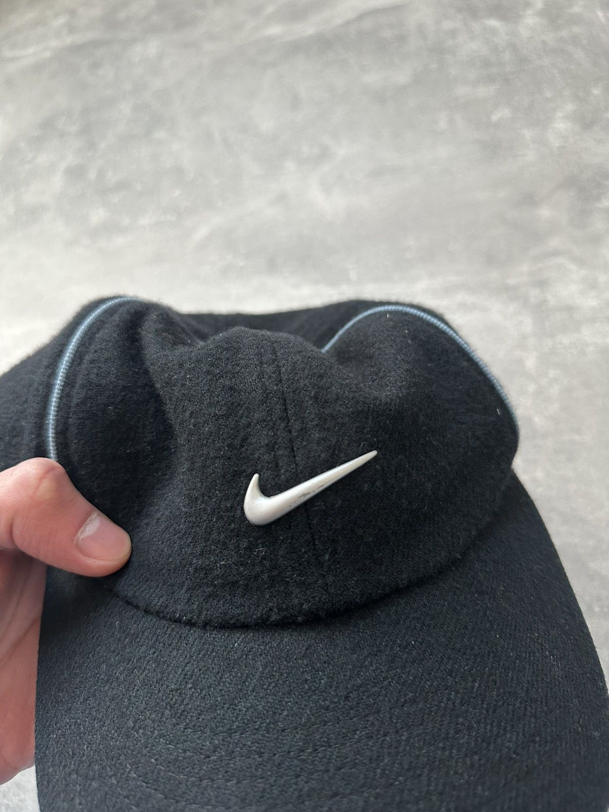 Nike × Vintage 90s Nike Wool Felt Hat Black Size ONE SIZE - 10 Thumbnail