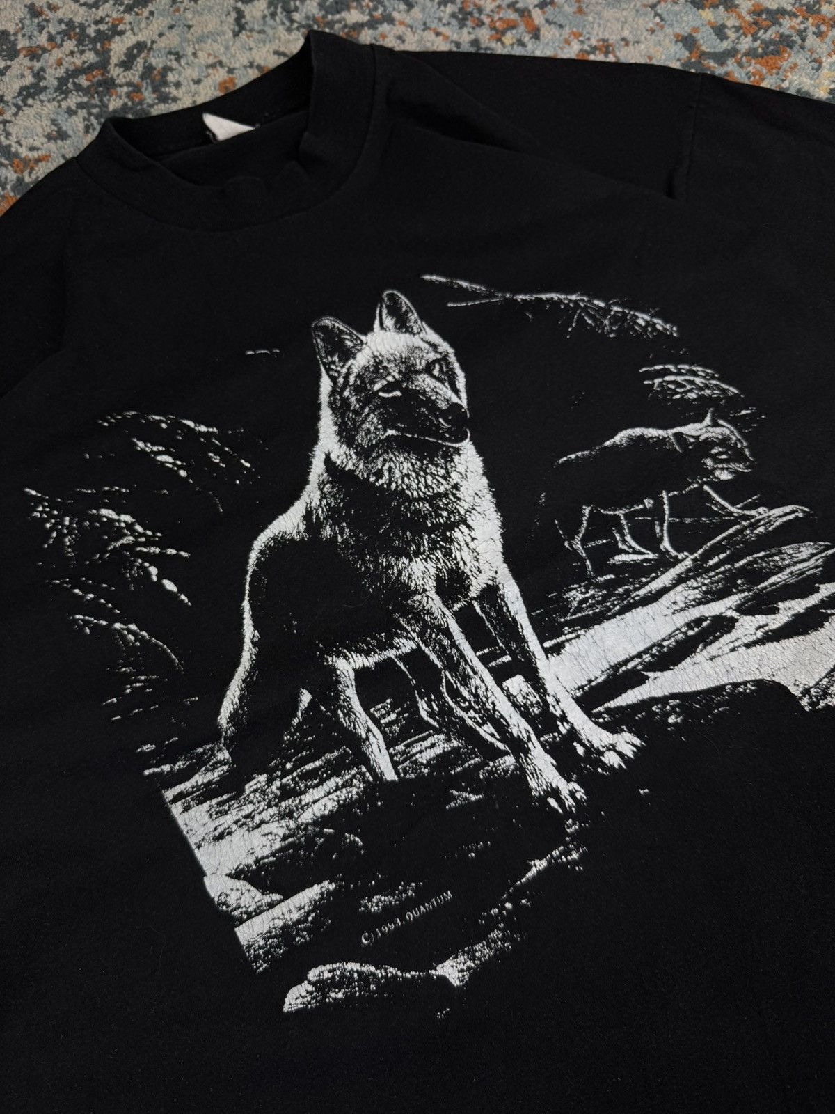 Vintage Vintage 90s Wolves animal graphic tee nature boxy opium Size US L / EU 52-54 / 3 - 4 Thumbnail
