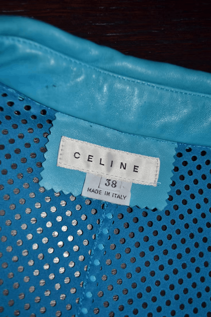 Celine SS2000 by Michael Kors Lambskin Perforated Shirt + Pant Set Size XS / US 0-2 / IT 36-38 - 7 Thumbnail