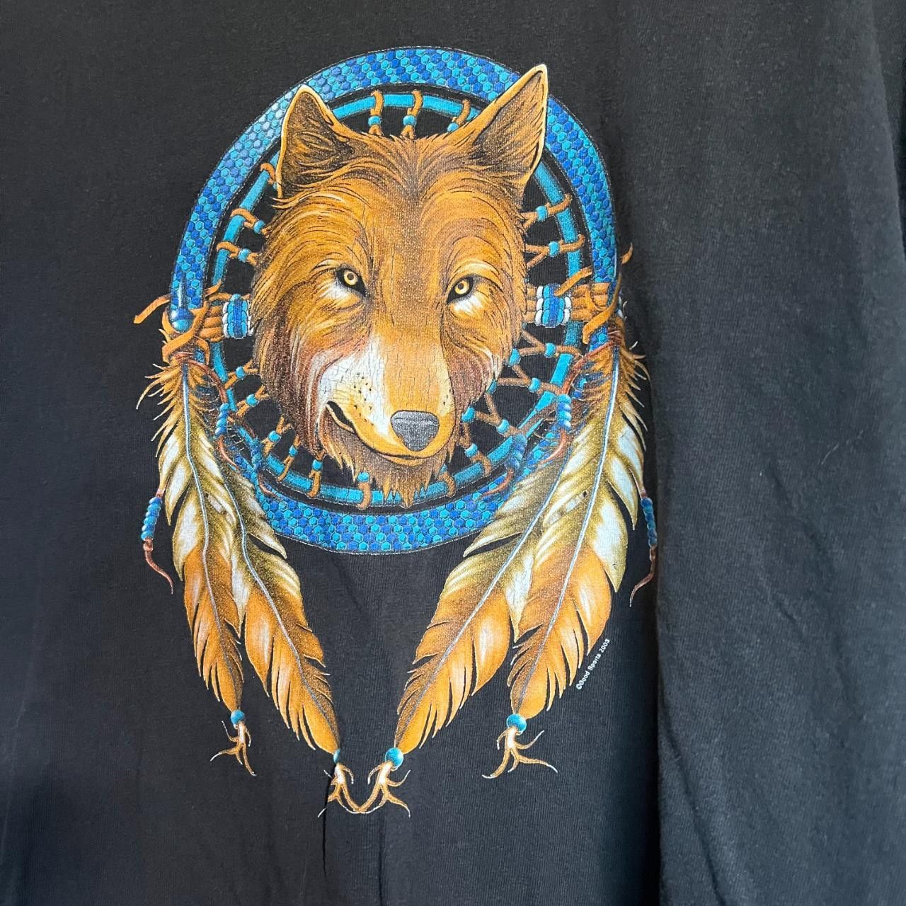 Vintage Vintage 2003 Wolf Animal Nature Black T-Shirt (Large) Size US L / EU 52-54 / 3 - 2 Thumbnail