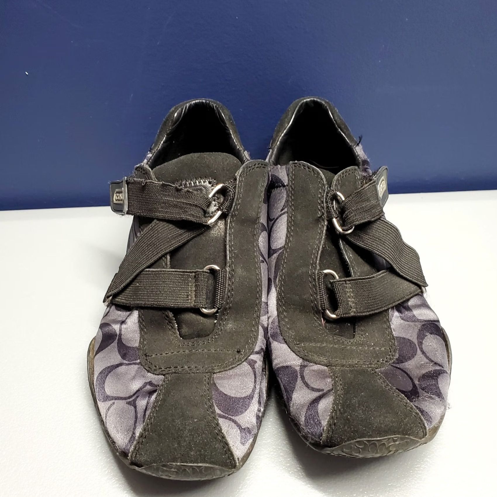 Coach Coach Kyrie Sneakers Womens Size 6.5 Blue & Black Signature Print Slip On A1195 (Pre-owned) Size US 7 / IT 37 - 2 Thumbnail