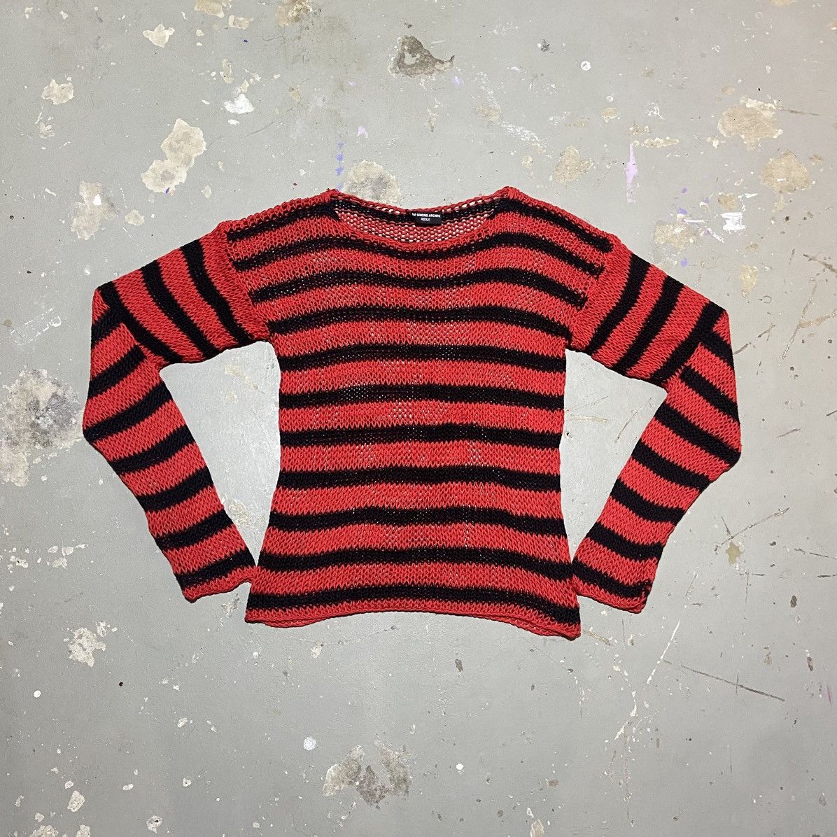 Raf Simons Archive Redux - AW97 Striped Open Knit Cotton Sweater Size US S / EU 44-46 / 1 - 1 Thumbnail