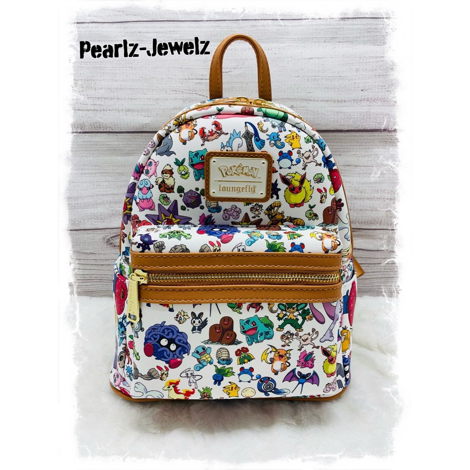 Disney Loungefly Pokemon Character Allover AOP Pikachu Bulbasaur Ee Size ONE SIZE - 1 Thumbnail