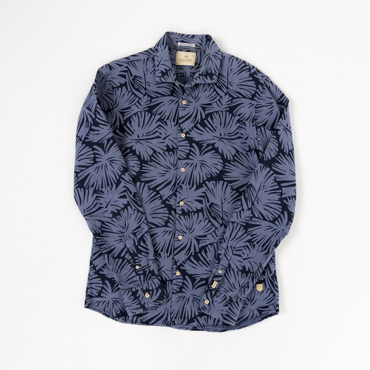 Scotch & Soda Scotch & Soda Mens Blue Floral Shirt Long Sleeve Button Up Size US L / EU 52-54 / 3 - 3 Thumbnail