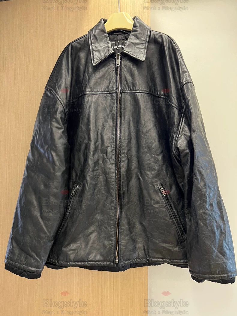 Balenciaga Balenciaga Crushed Distressed Vintage Leather Jacket Size US S / EU 44-46 / 1 - 1 Thumbnail