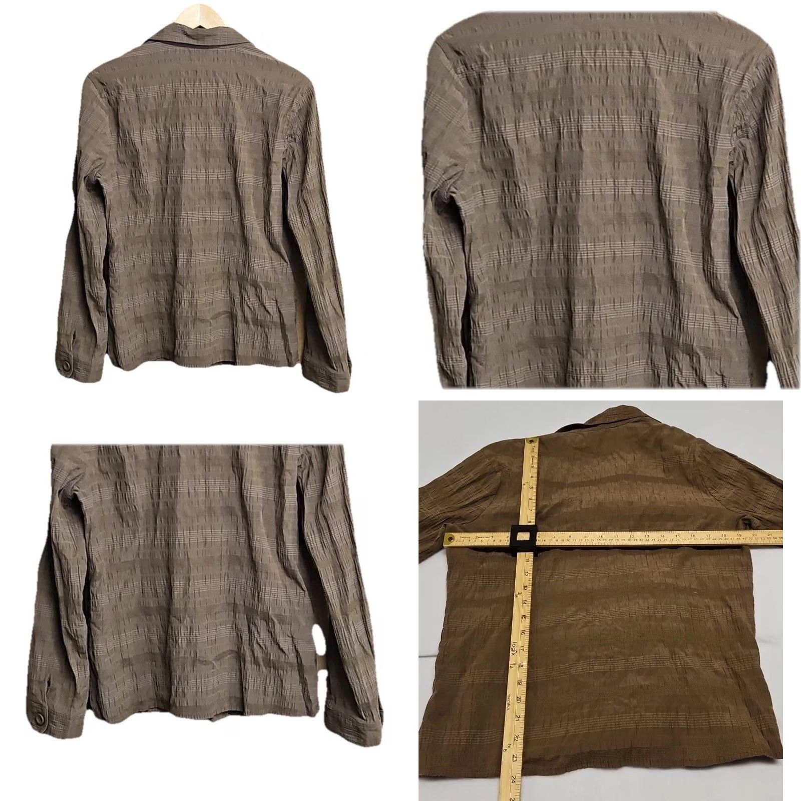 Vintage Christopher & Banks Stretch Utility Layering Shirt Women’s XL Brown Button Up Size XL / US 12-14 / IT 48-50 - 8 Thumbnail