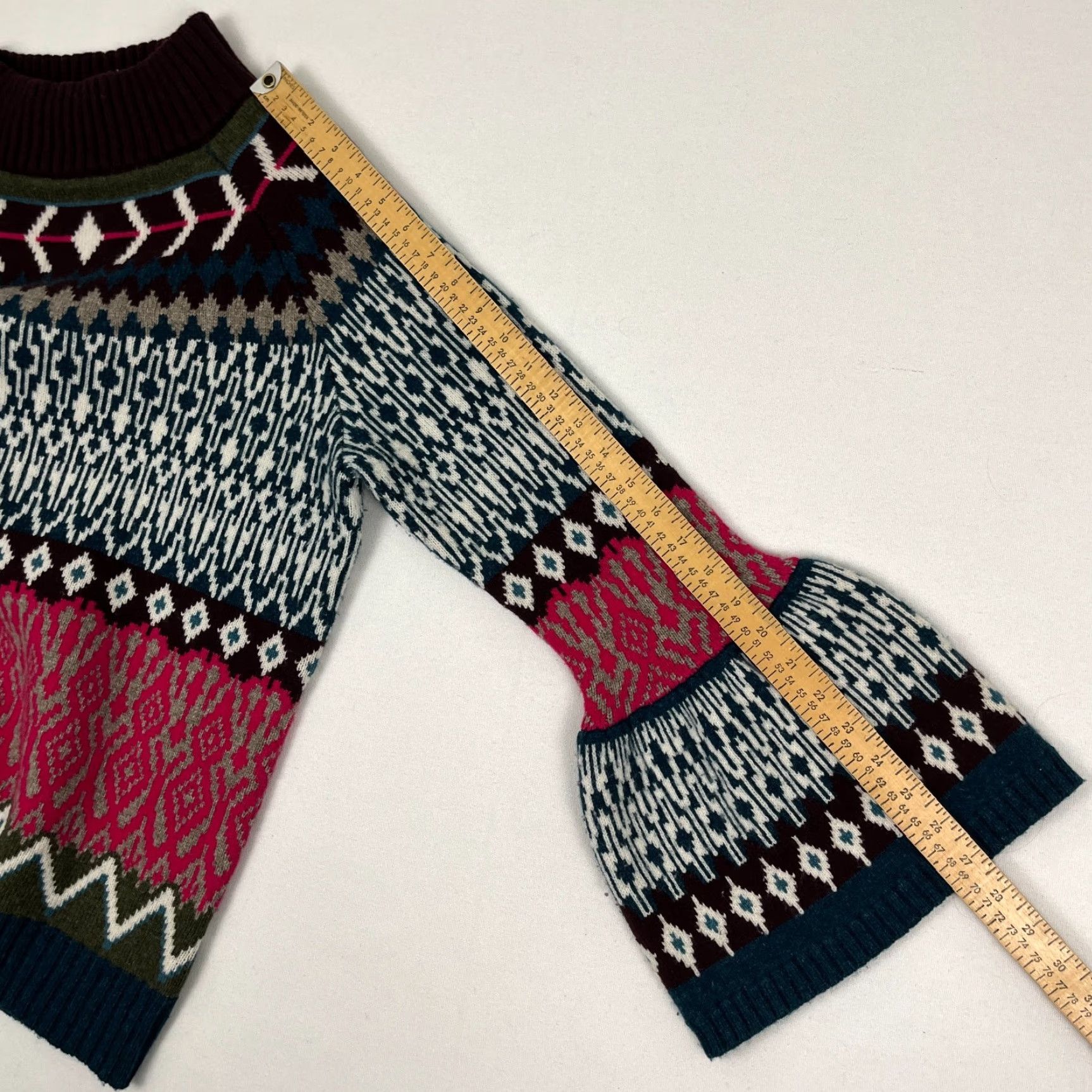 Vintage Carlisle Collection Sweater Womens Medium Merino Wool Nordic Motif Flared Preppy Size M / US 6-8 / IT 42-44 - 4 Thumbnail
