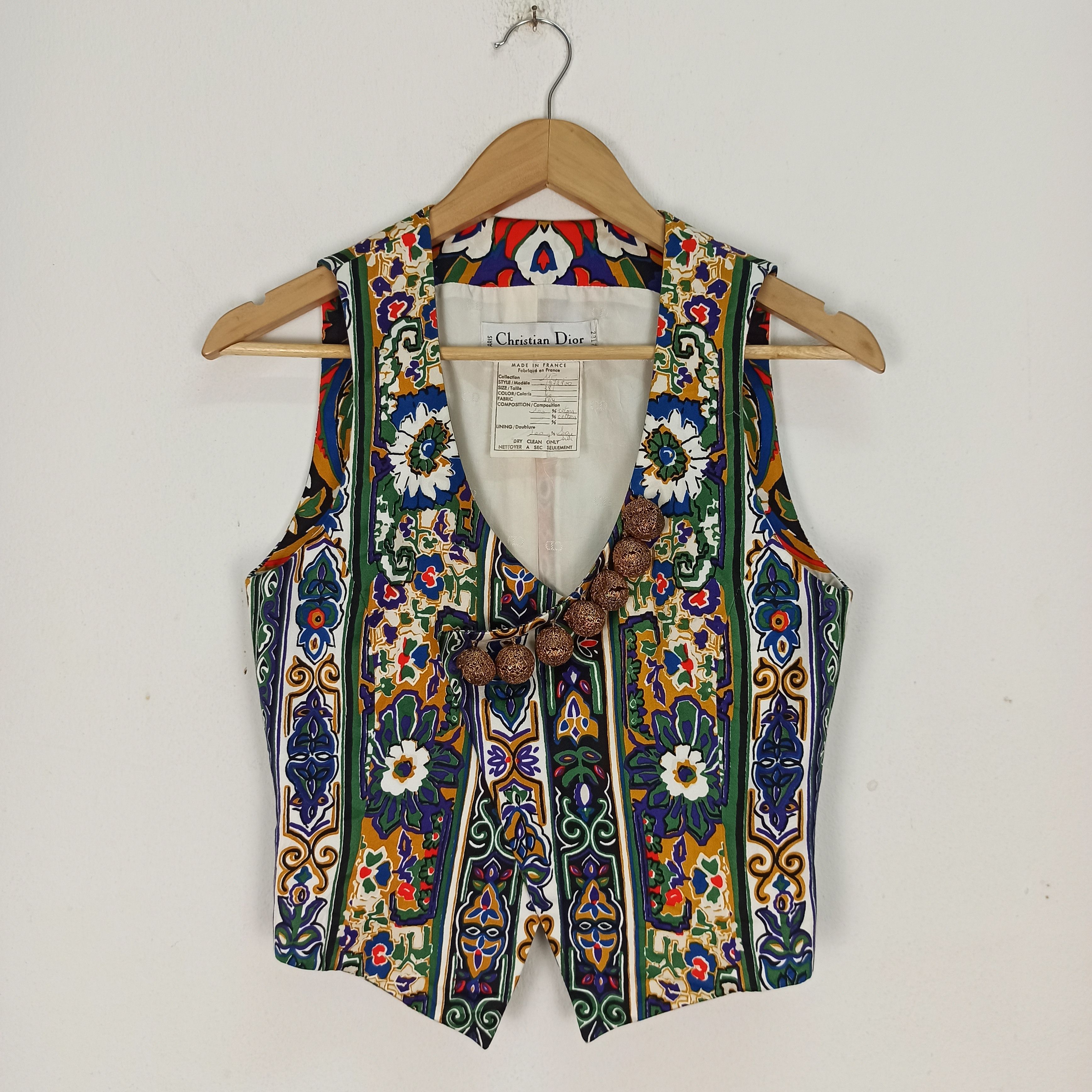 Christian Dior Monsieur Vtg 60s CHRISTIAN DIOR Numbered High Vest Size S / US 4 / IT 40 - 1 Thumbnail