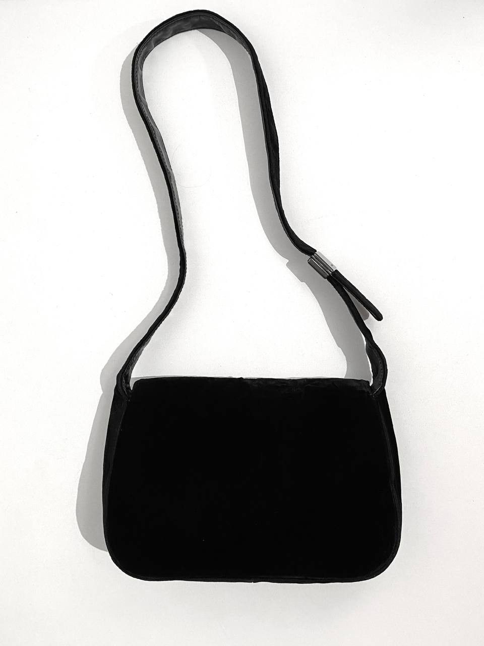 Prada Prada Velvet Leather Black Shoulder Hand Bag Vintage Y2K Size ONE SIZE - 2 Thumbnail
