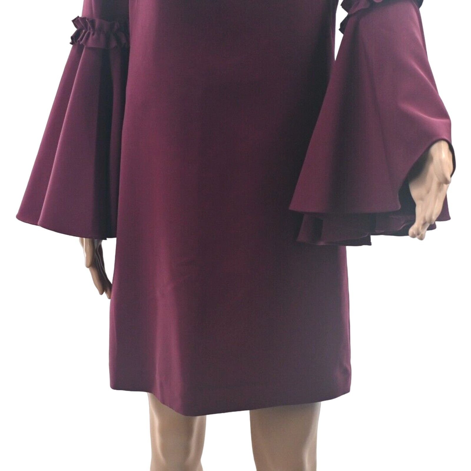 MILLY MILLY Cady Plum Magenta Wide Bell Ruffle Sleeve Mini Dress 4 Size S / US 4 / IT 40 - 5 Thumbnail
