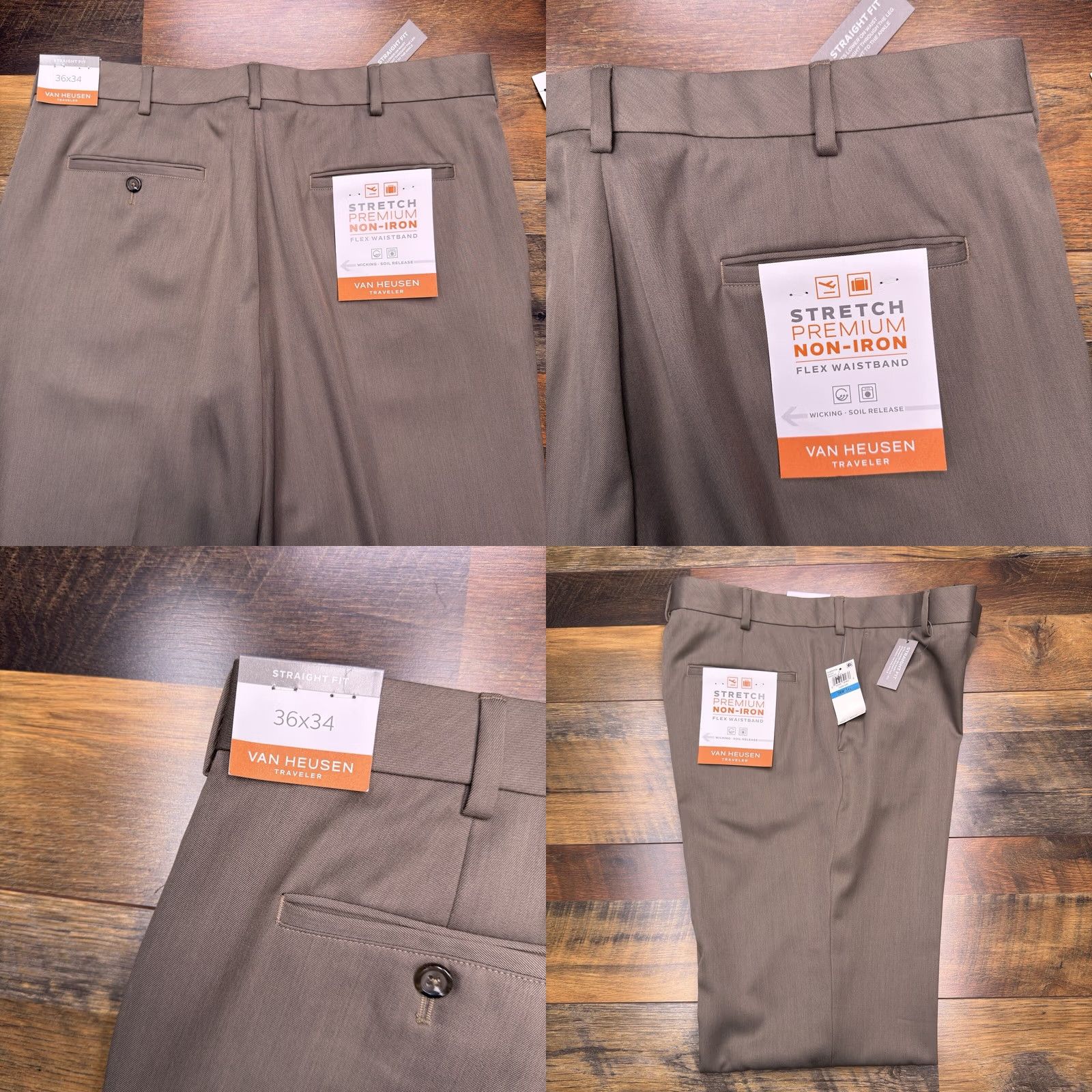 Van Heusen Van Heusen Traveler Pants Mens 34x34 Taupe Premium Non Iron Wicking New Size US 34 / EU 50 - 8 Thumbnail