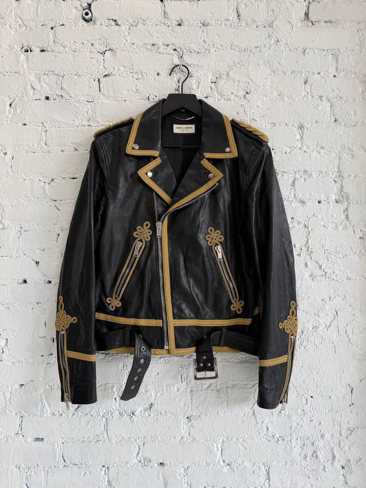 Saint Laurent Paris S/S 2015 SAINT LAURENT ‘PSYCH ROCK’ OFFICER LEATHER JACKET Size US M / EU 48-50 / 2 - 1 Thumbnail