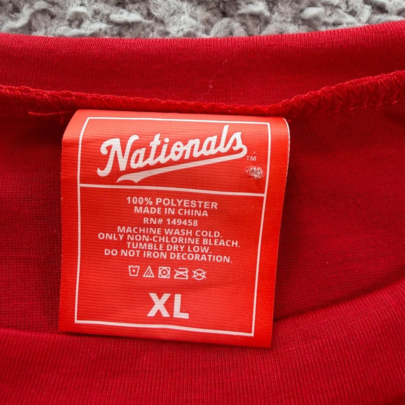 MLB Washington Nationals CJ Abrams Alien T Shirt Red Mens Size US XL / EU 56 / 4 - 4 Thumbnail