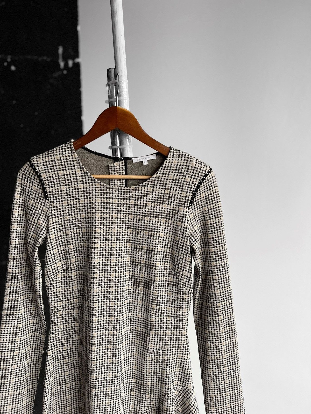 Designer × Patrizia Pepe Patrizia Pepe Womens Premium Checked Long Sleeve Short Dress Size S / US 4 / IT 40 - 3 Thumbnail