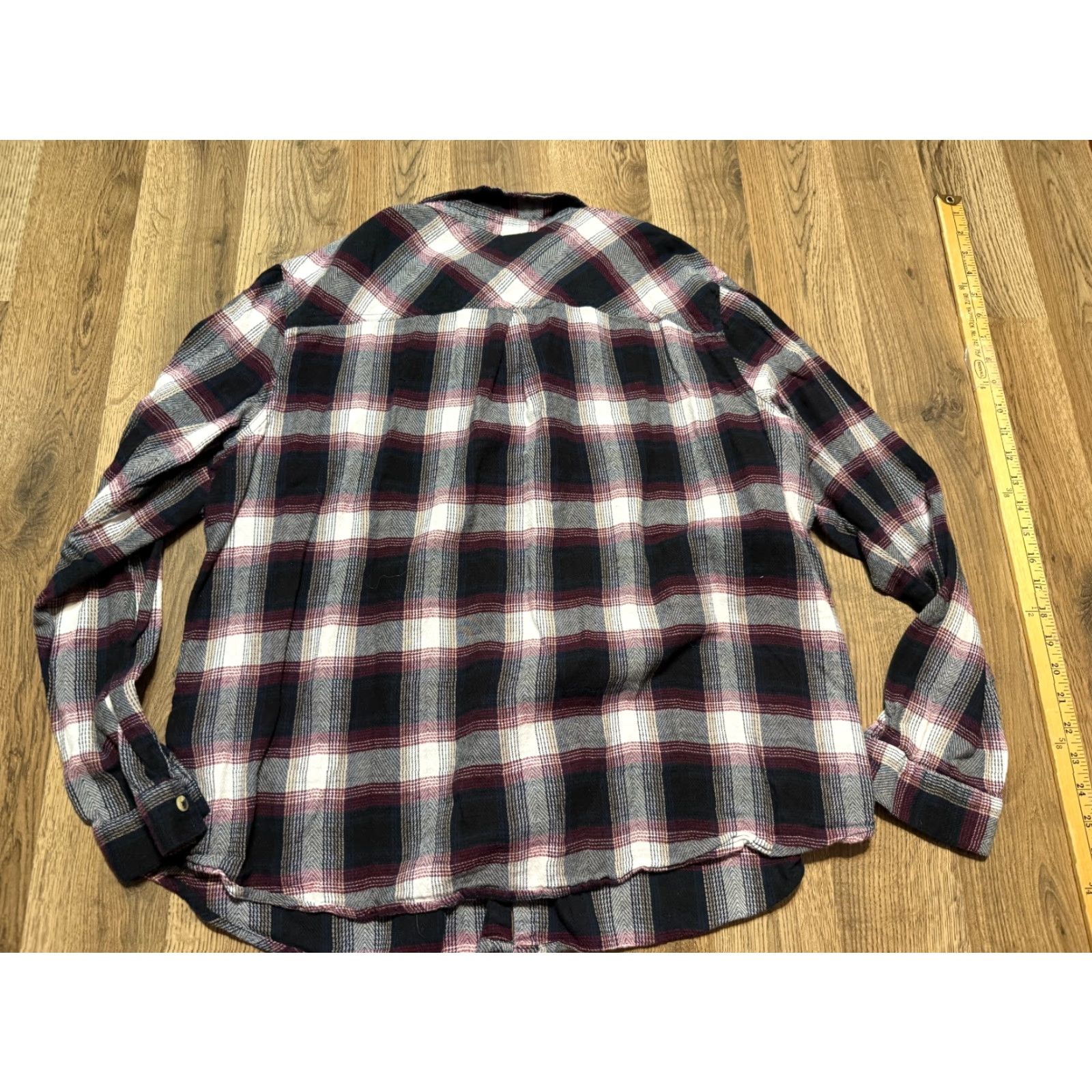 Vintage Maurices Shirt Women's Plus XXL Blue Purple White Plaid Button Up Relaxed Fit Size XXL / US 16-18 / IT 52-54 - 2 Thumbnail