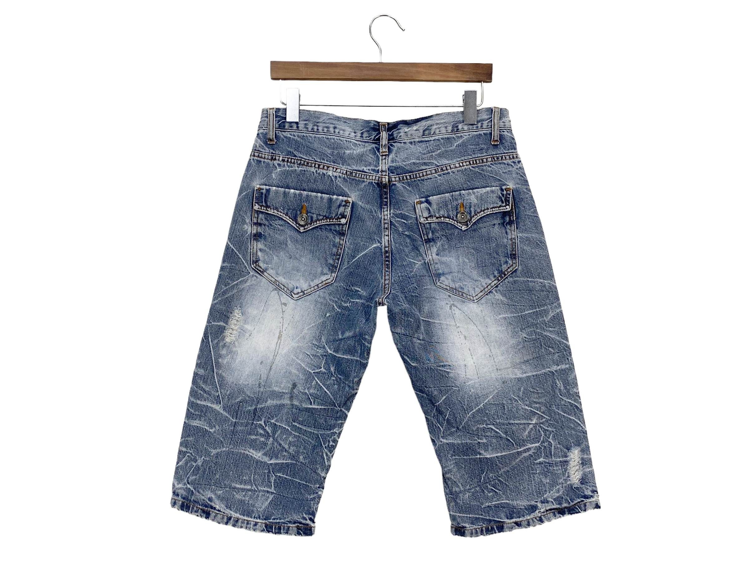 Japanese Brand Nylaus Double Waist Distressed Denim Shorts – Japan Style Size US 32 / EU 48 - 1 Thumbnail