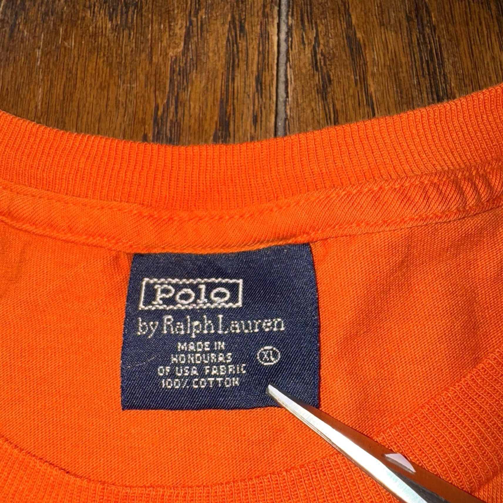 Ralph Lauren VINTAGE Polo Ralph Lauren Orange Pocket Single Stitch Cotton T Shirt Mens XL Size US XL / EU 56 / 4 - 5 Thumbnail