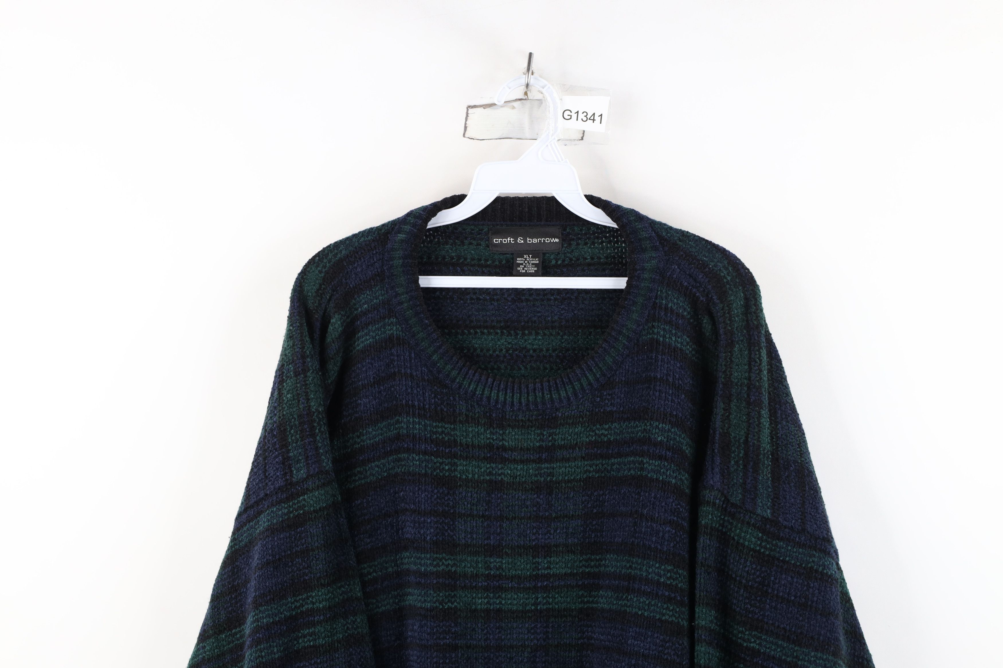 Vintage Vintage 90s Streetwear Crewneck Sweater Black Watch Plaid Size US XL / EU 56 / 4 - 2 Thumbnail
