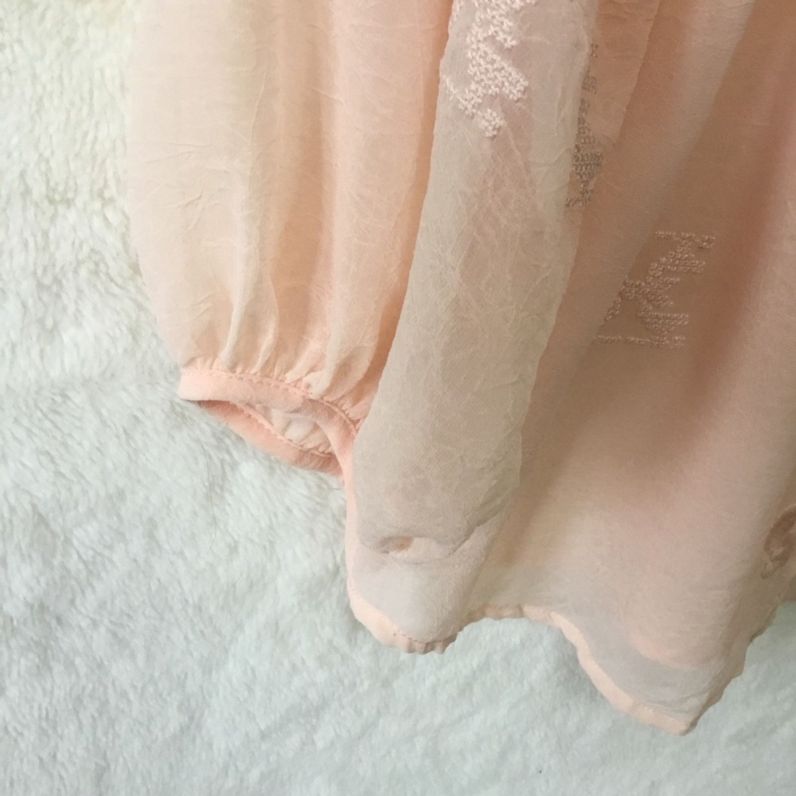 Other Under Skies Sheer Blush Flower Pattern Blouse Size S / US 4 / IT 40 - 4 Thumbnail
