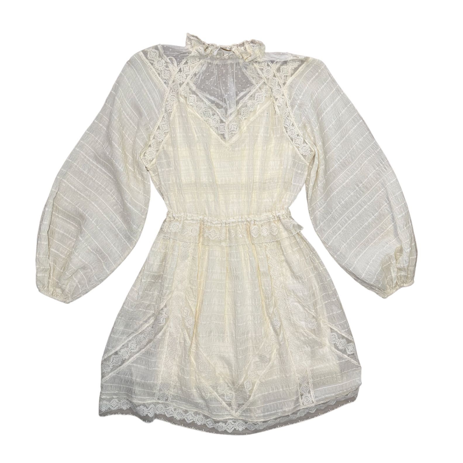 Zimmermann ZIMMERMANN Sabotage Lace Yellow Mini Dress EUC $895 Sz 1 S Size S / US 4 / IT 40 - 2 Thumbnail