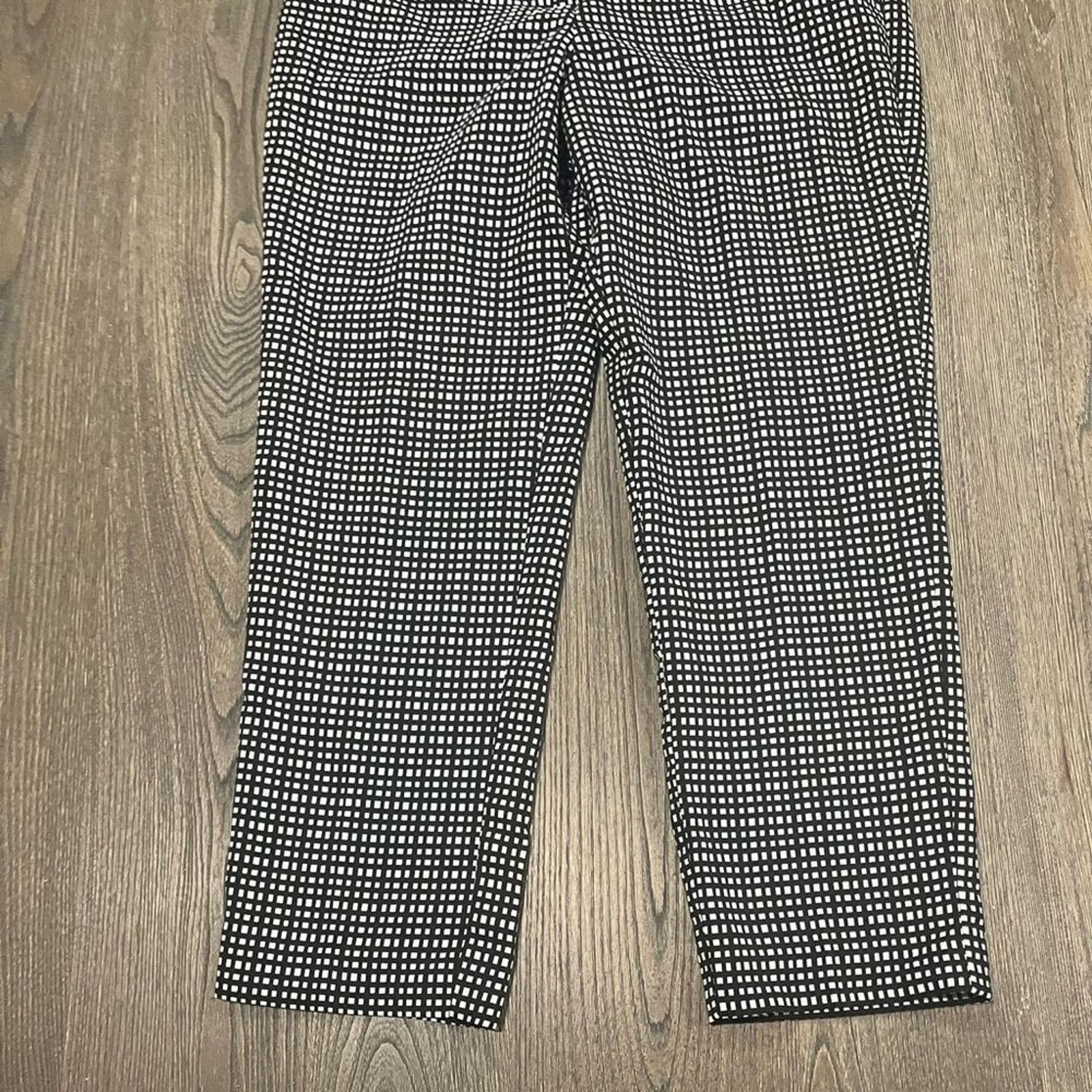 Vintage Valerie Stevens Black White Windowpane Capri Pants Size 10 Size 32" / US 10 / IT 46 - 2 Thumbnail