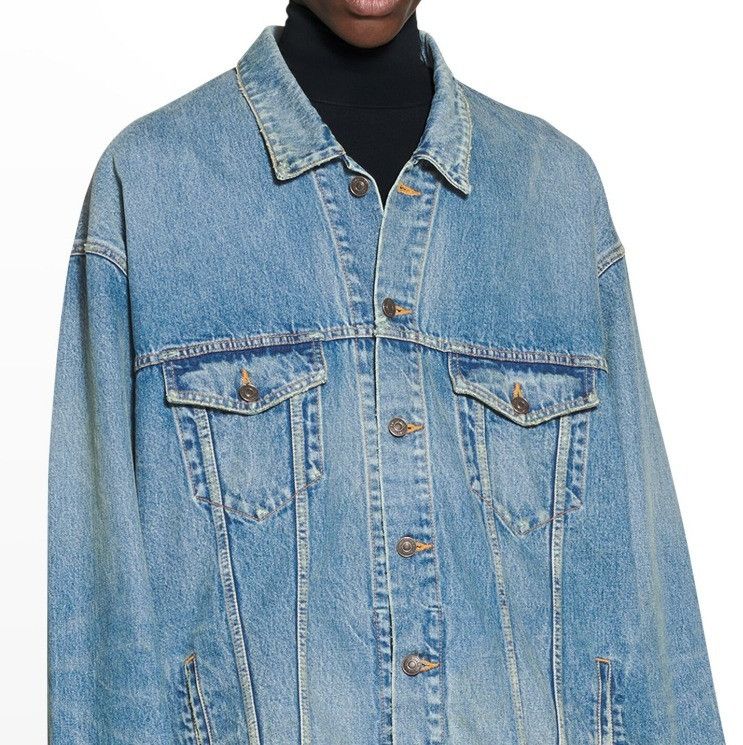 Balenciaga o1w1db11225 Oversized Jacket in Blue Size US M / EU 48-50 / 2 - 3 Thumbnail