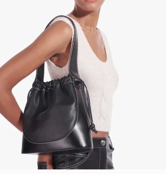 Staud STAUD Cinch Leather Bucket Bag in Black LIKE NEW Size ONE SIZE - 11 Thumbnail