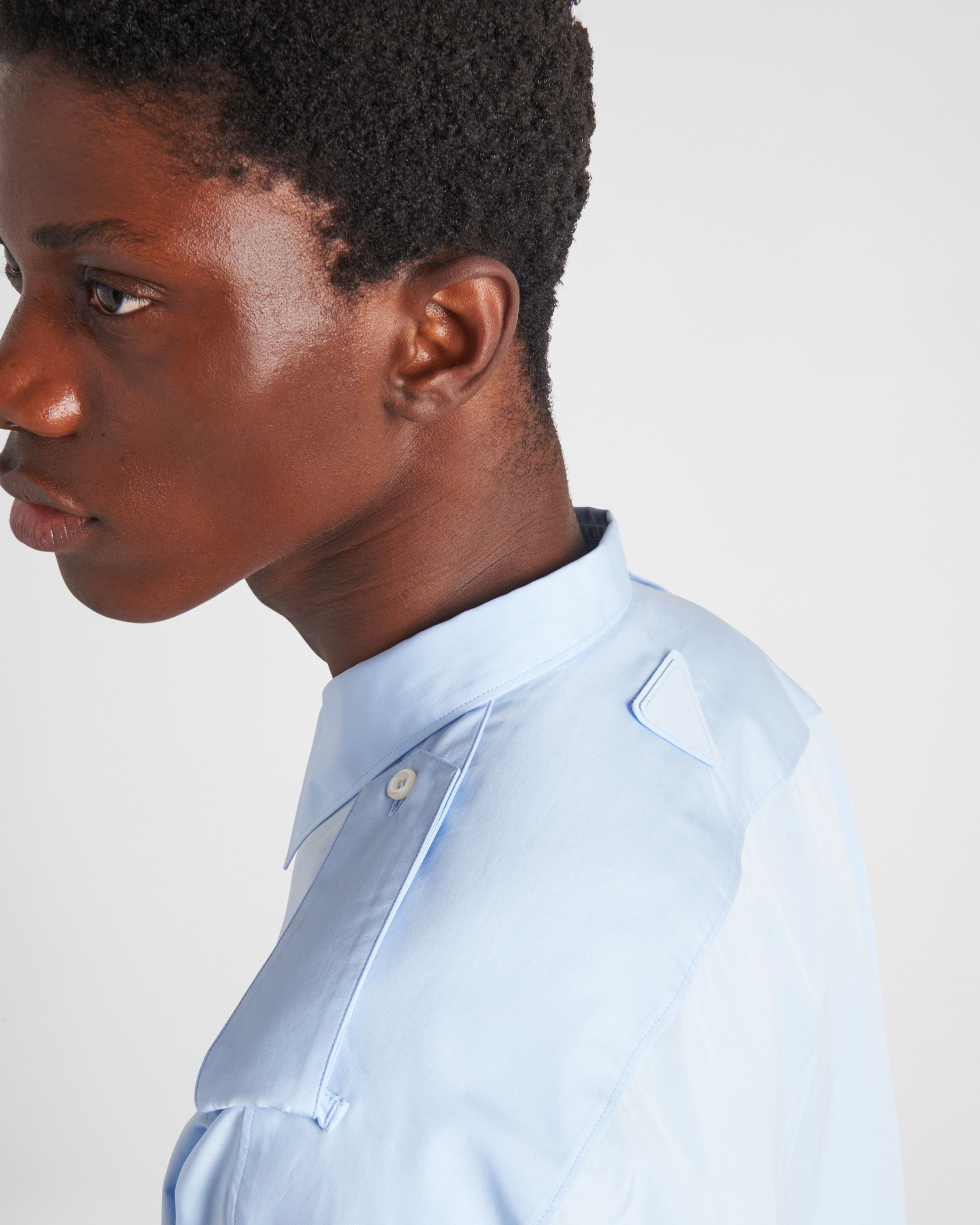 Prada o1bcso1str1025 Popeline Cotton Shirt in Blue Size US S / EU 44-46 / 1 - 4 Thumbnail