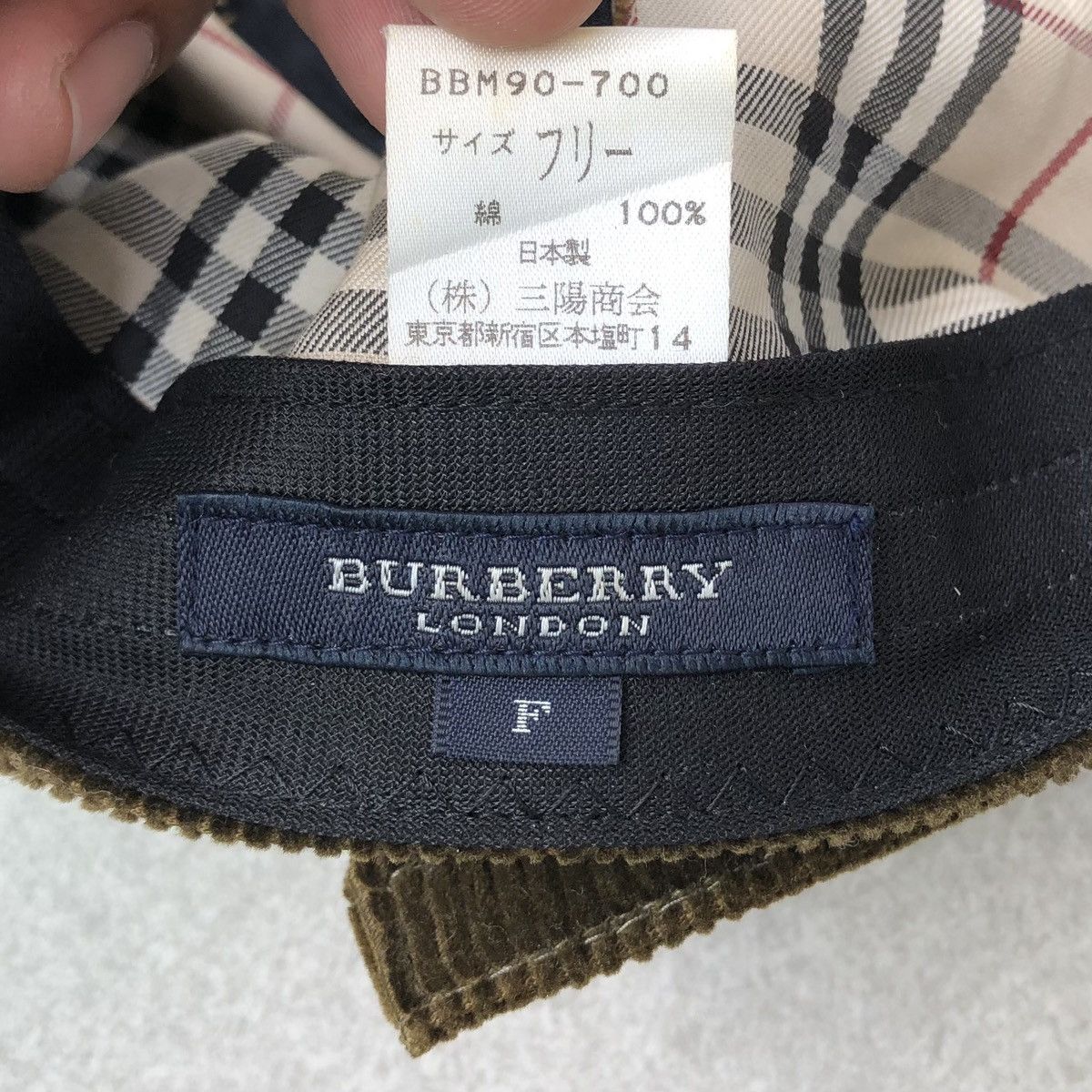 Burberry Burberry London Corduroy Embroidery Logo Adjustable Cap Size ONE SIZE - 9 Thumbnail