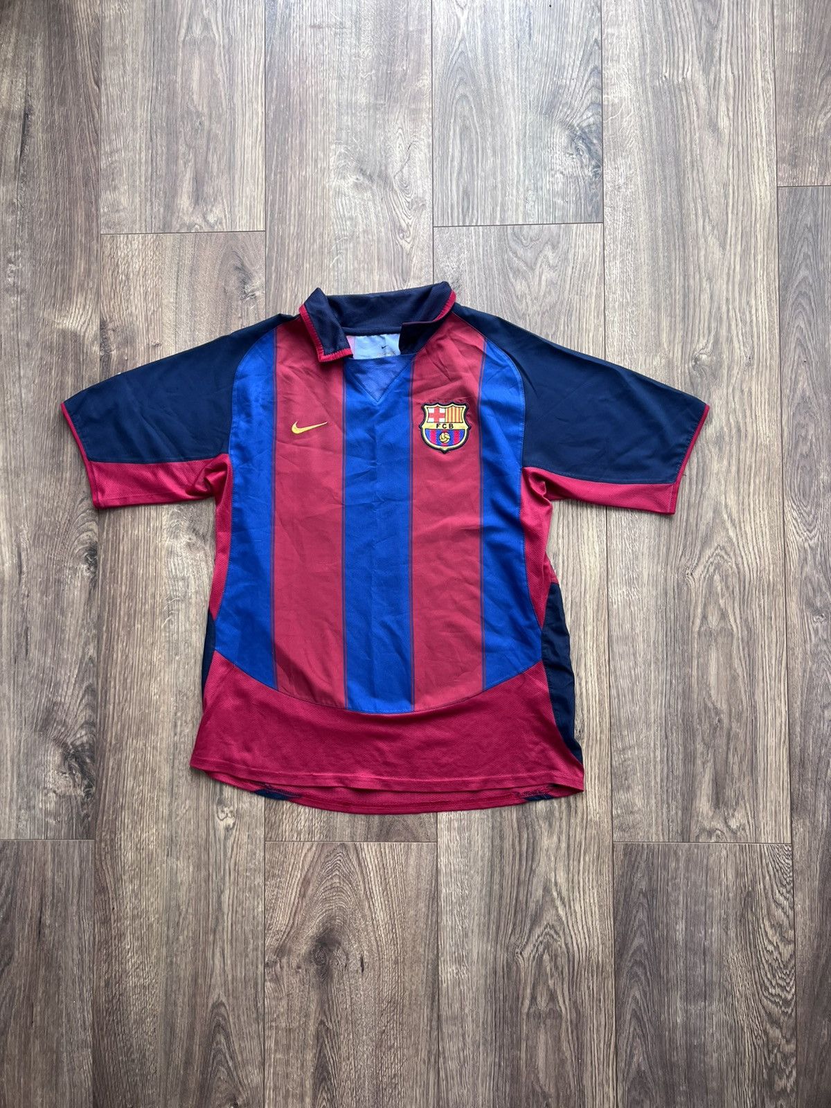 Ronaldinho 2003/4 Nike Barcelona Vintage Home Shirt Soccer M