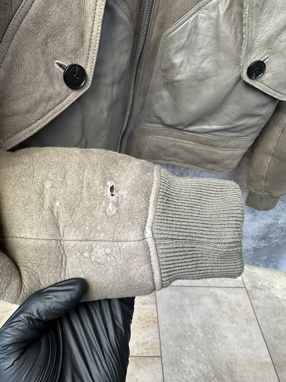 Reiss REISS Shearling Bomber Jacket Toni Grey Sheepskin Size US L / EU 52-54 / 3 - 17 Thumbnail