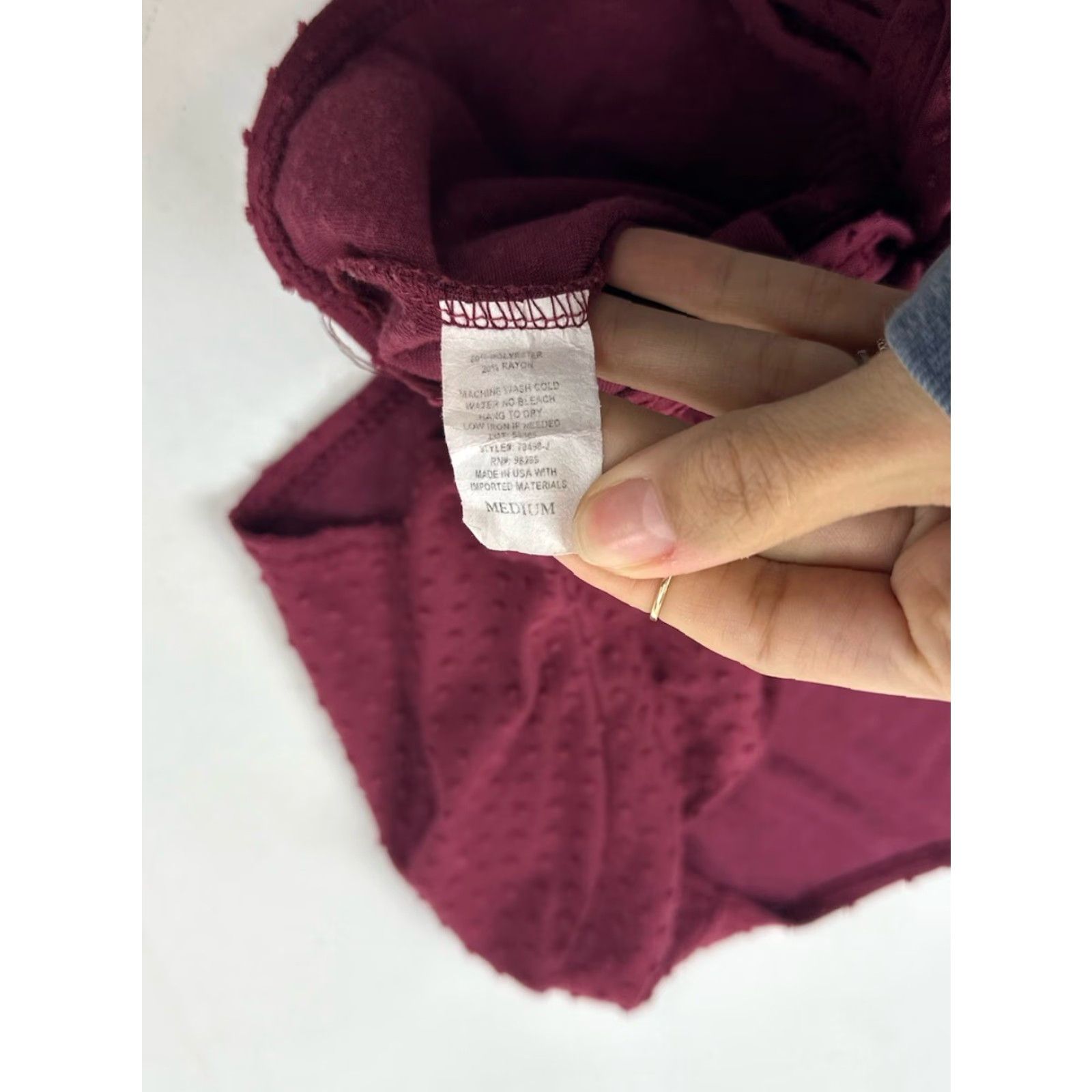 Vintage Livi By Olivia Rae Top Women M Medium Burgundy Tie Front Blouse V-Neck Short Sleeve Cropped Size M / US 6-8 / IT 42-44 - 5 Thumbnail