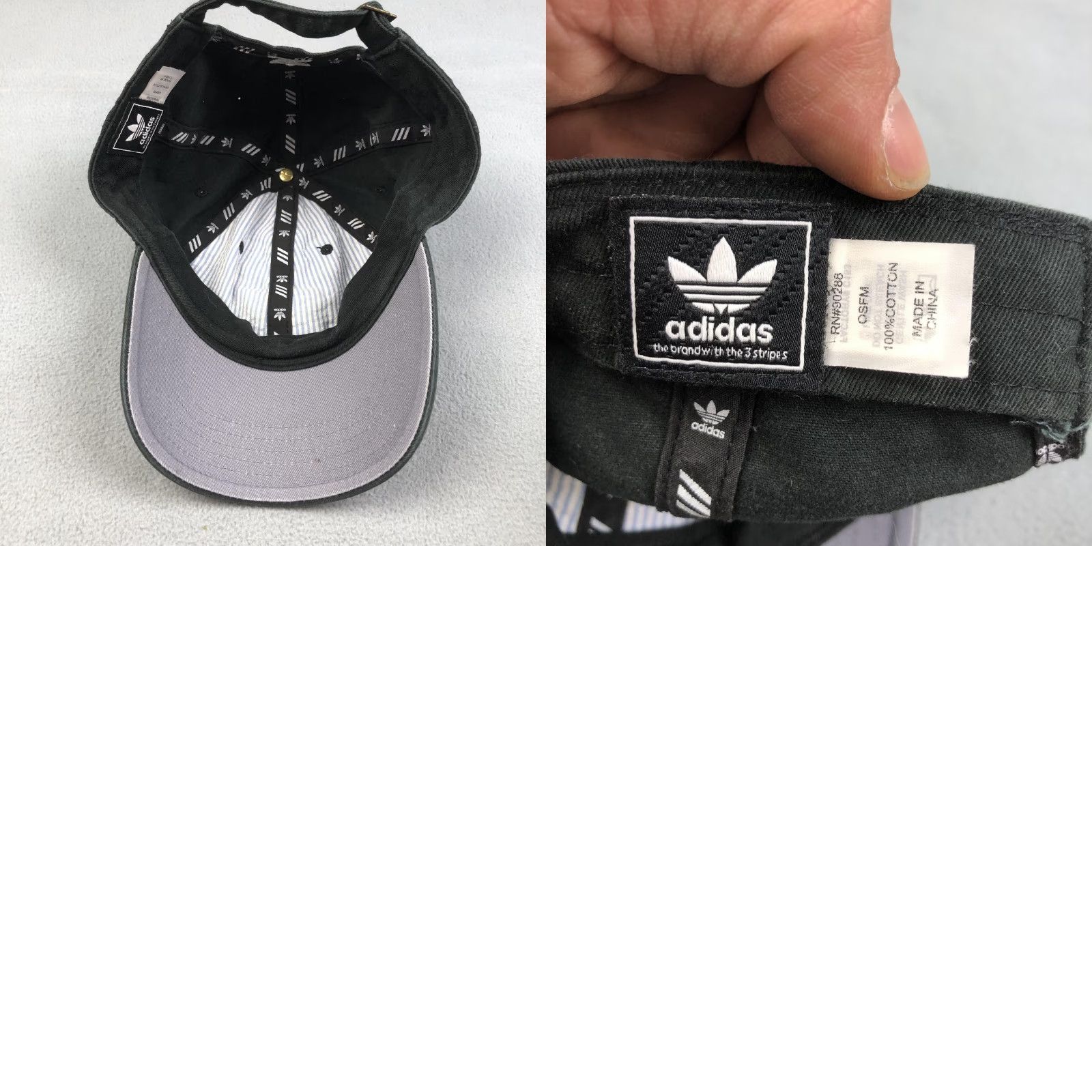Adidas Adidas Hat Mens Strap Back Black White Trefoil Adjustable One Size Golf Cap Size ONE SIZE - 8 Thumbnail