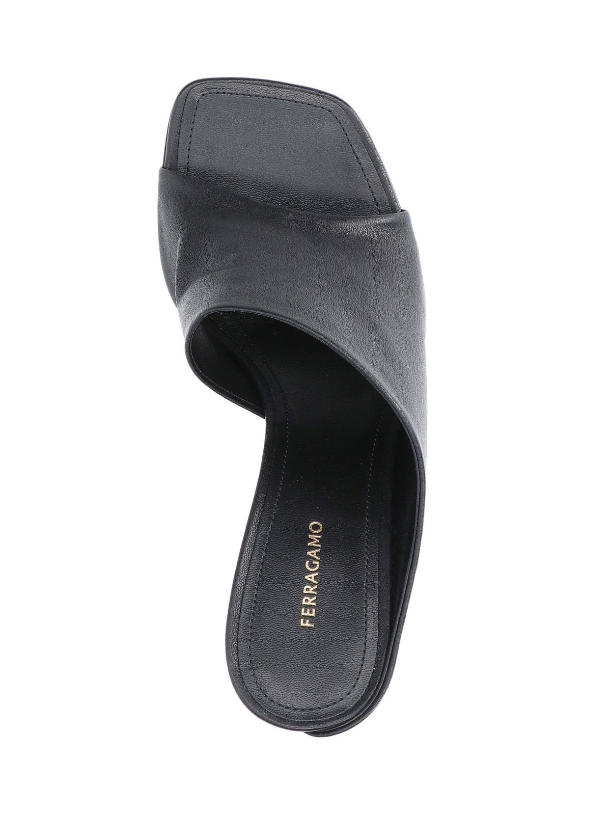 Salvatore Ferragamo o1s1rm0924 Curved Heel Slide in Black Size US 7 / IT 37 - 8 Thumbnail