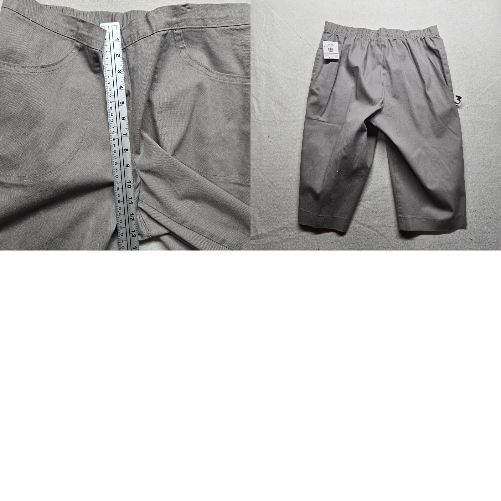 Vintage NEW JMS Just My Size Tan Capri Pants Linen Blend Elastic Waist Pockets 16W 1X Size 40" / US 18 - 8 Thumbnail