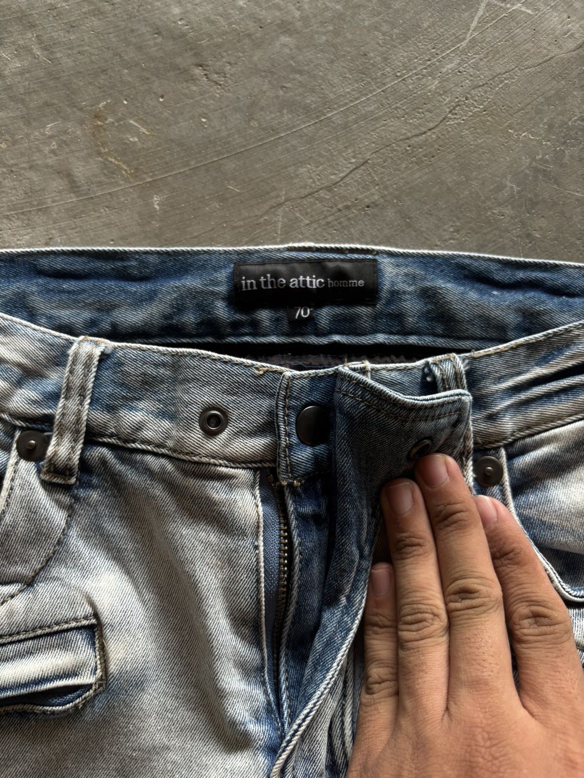 Hysteric Glamour IN THE ATTIC biker pant denim sashiko japanese balmain style Size US 29 - 4 Thumbnail