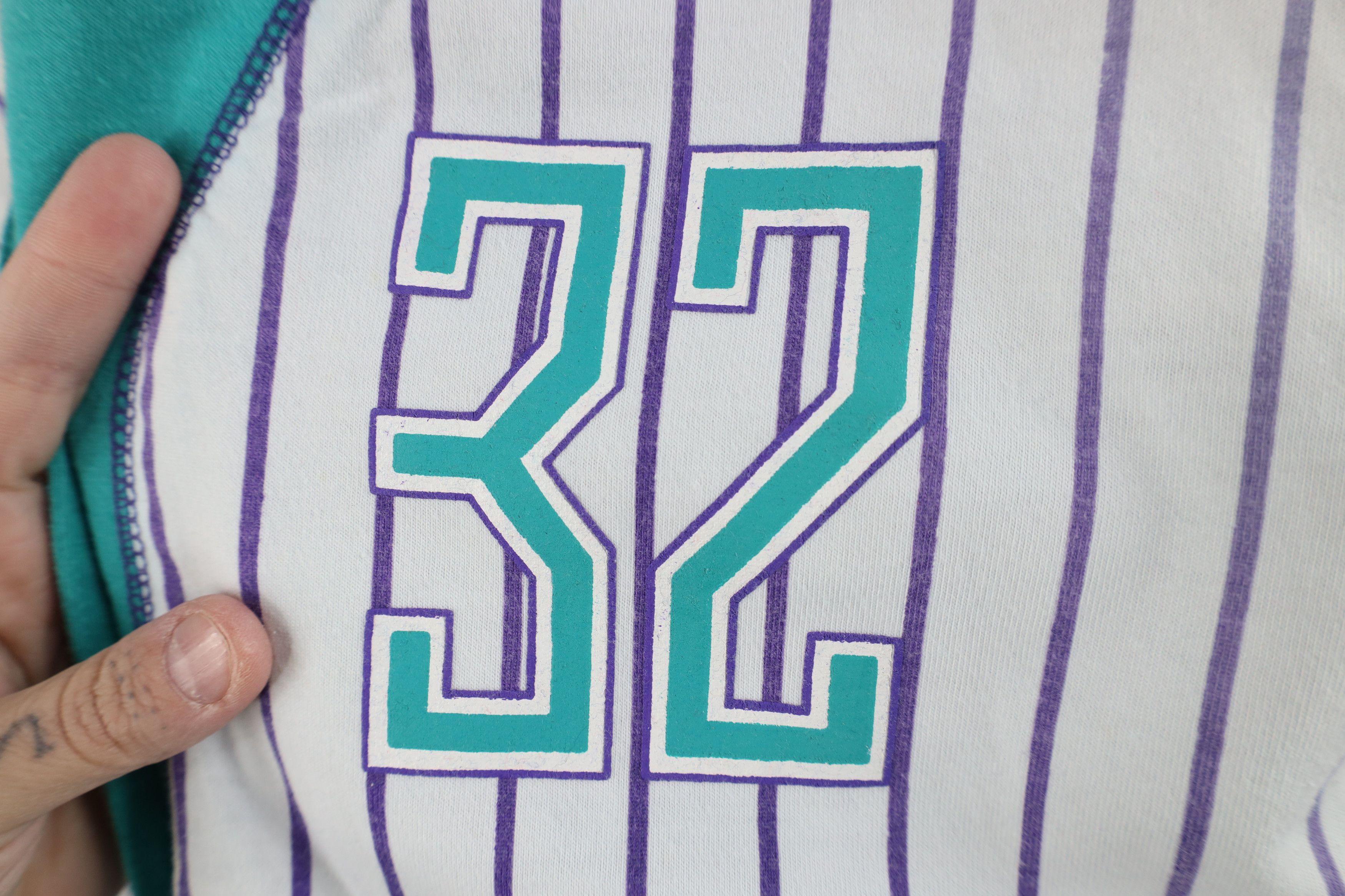 Vintage Vintage 90s Streetwear Distressed Pinstriped Baseball Jersey Size M / US 6-8 / IT 42-44 - 4 Thumbnail