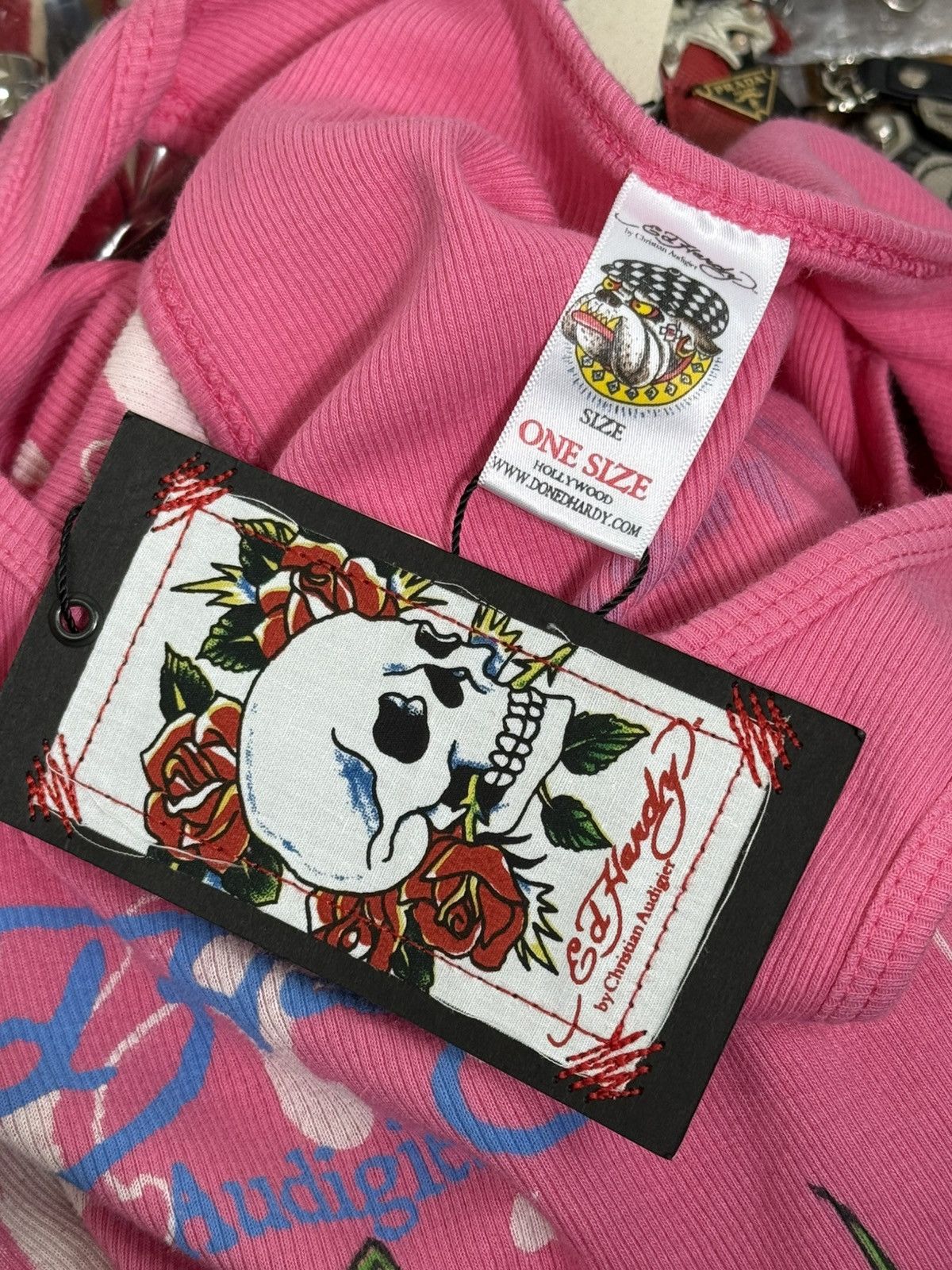 Ed Hardy BNWT Ed Hardy Audigier Love Kills Slowly Tank Top Pink Size M / US 6-8 / IT 42-44 - 7 Thumbnail
