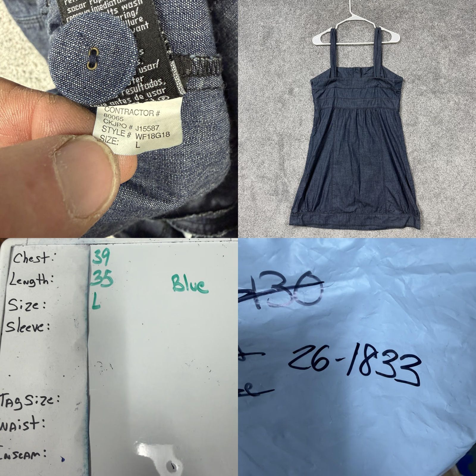 Vintage VINTAGE Calvin Klein Jeans Sundress L Blue Denim 90s Grunge Retro Square Neck Sleeveless Strappy Short Dress Women's Casual Summer Size 36" / US 14 / IT 50 - 8 Thumbnail