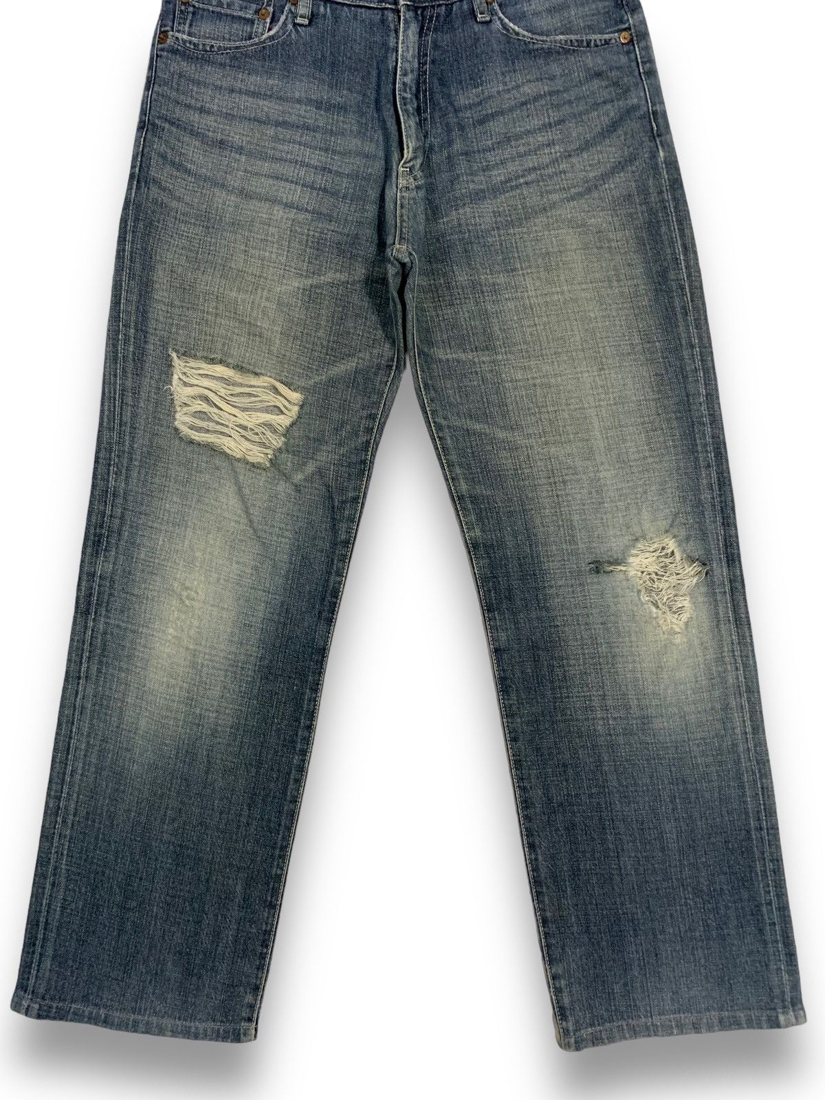 Jun Takahashi Vintage Y2K Uniqlo S002 Faded Loose Fit Distressed Jeans Size US 32 / EU 48 - 11 Thumbnail