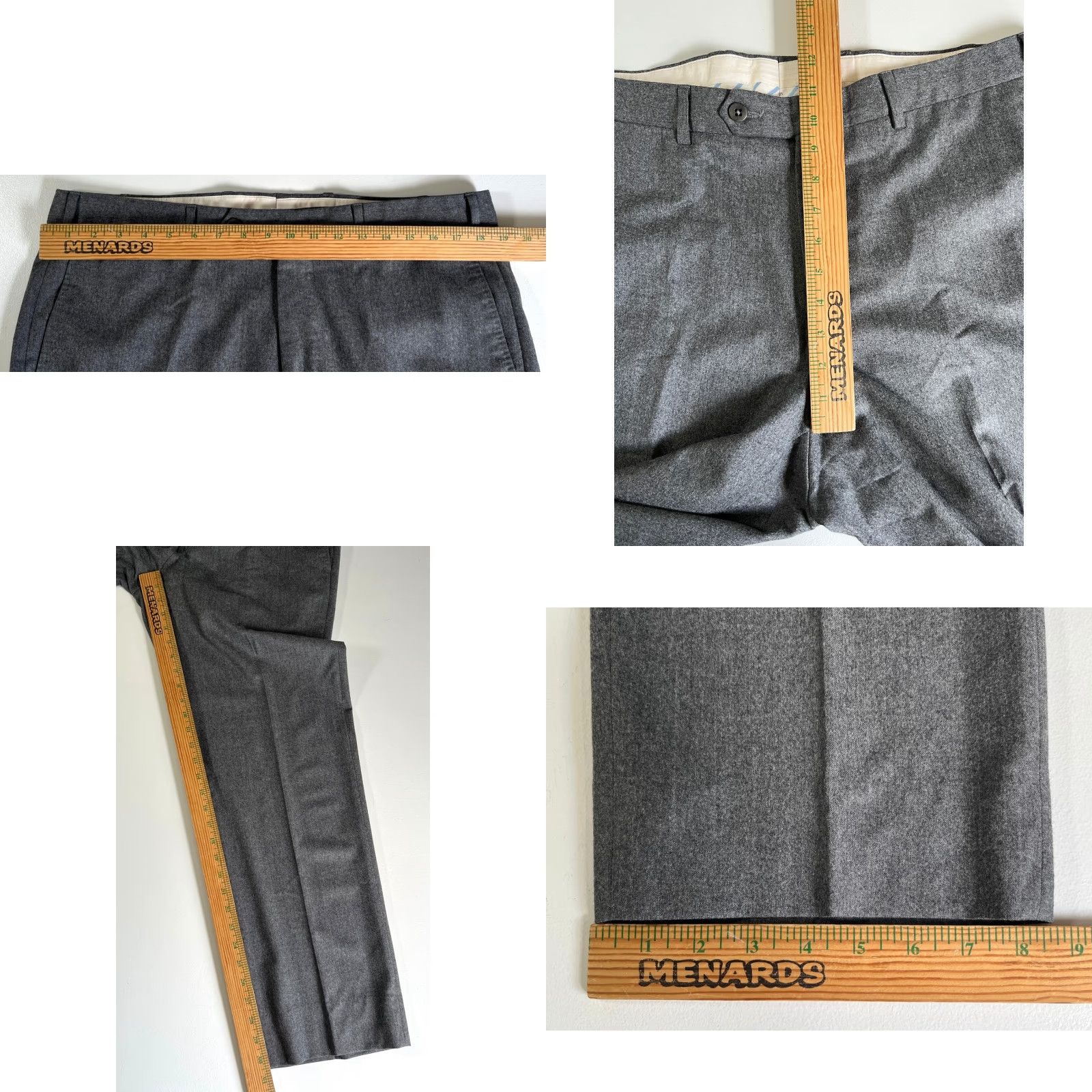 Ermenegildo Zegna Ermenegildo Zegna Men's Wool Pants Gray Sz 36 Size US 36 / EU 52 - 9 Thumbnail