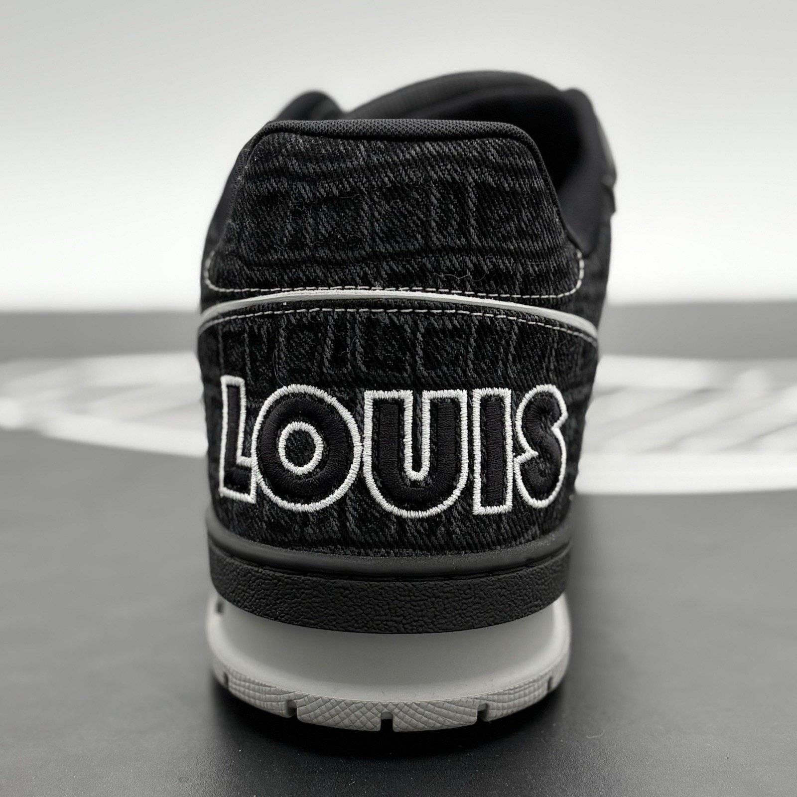 Louis Vuitton Louis Vuitton Croc Denim Strap Trainer ' Black ' WORN 1x Size US 12 / EU 45 - 9 Thumbnail