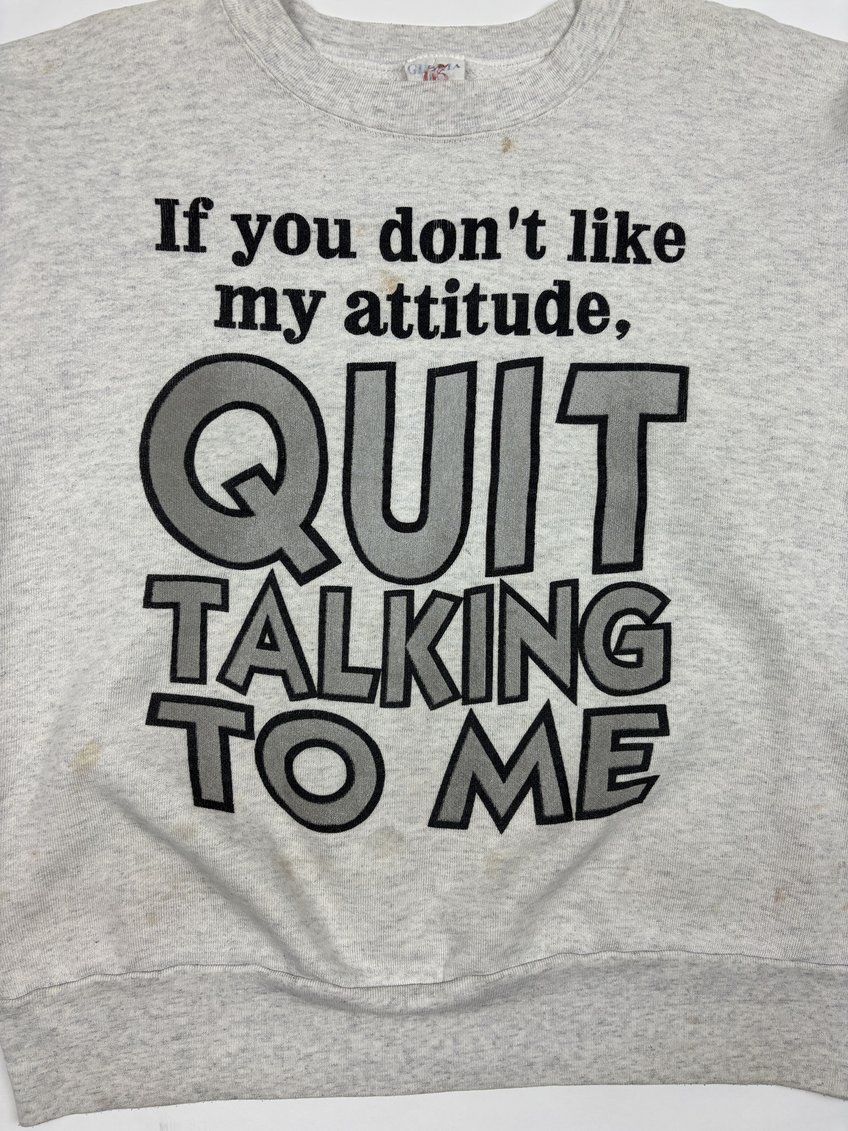 Vintage Vintage Made in USA Heather Grey Funny Text Crewneck Size S / US 4 / IT 40 - 2 Thumbnail