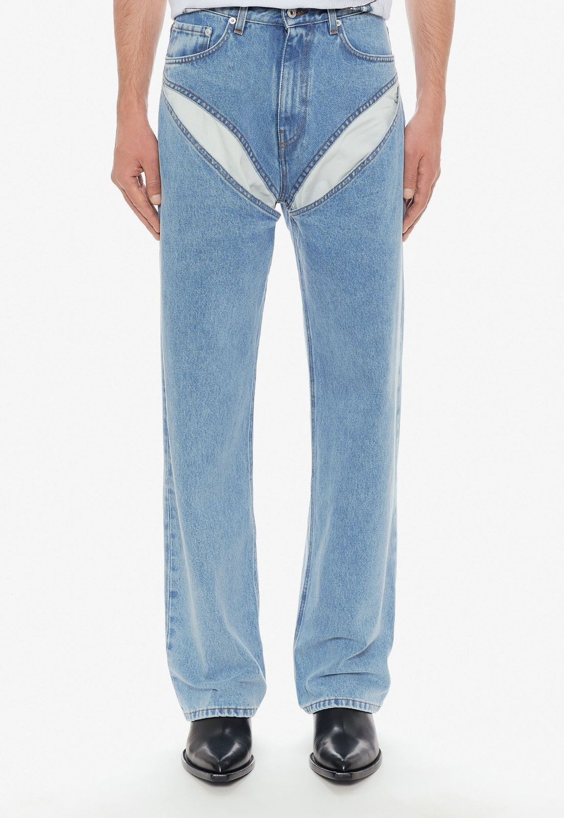 Y/Project Last Size Y/Project Cut-Out Detail Blue Jeans Size US 34 / EU 50 - 1 Thumbnail