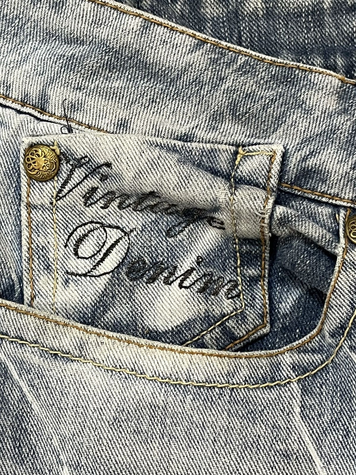 Beauty Beast Vintage Japanese Brand Distressed Embroidery Denim Size US 35 - 11 Thumbnail