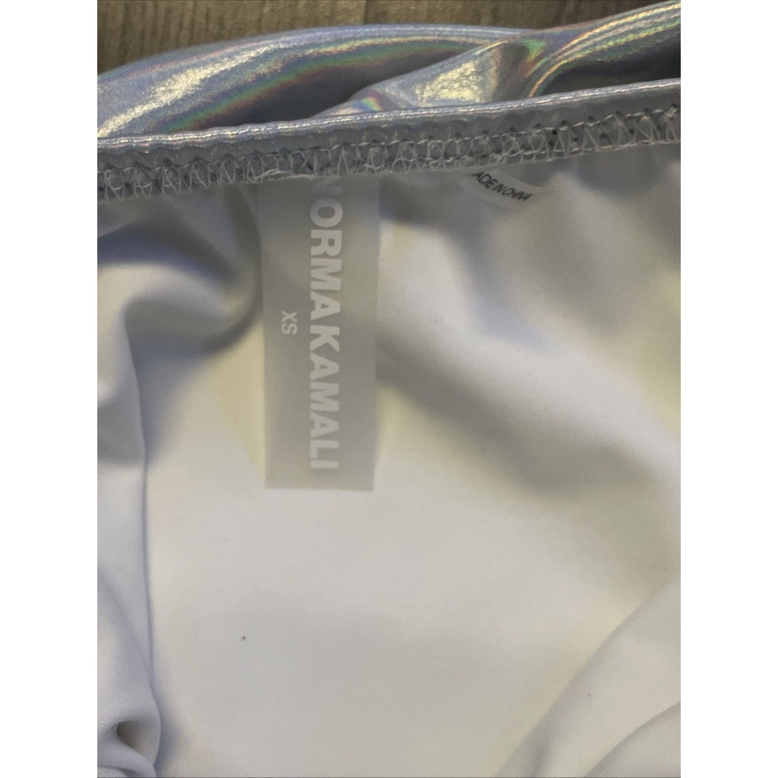 Norma Kamali Norma Kamali Bill Mio Swimsuit XS NWT Silver Iridescent Size ONE SIZE - 11 Thumbnail