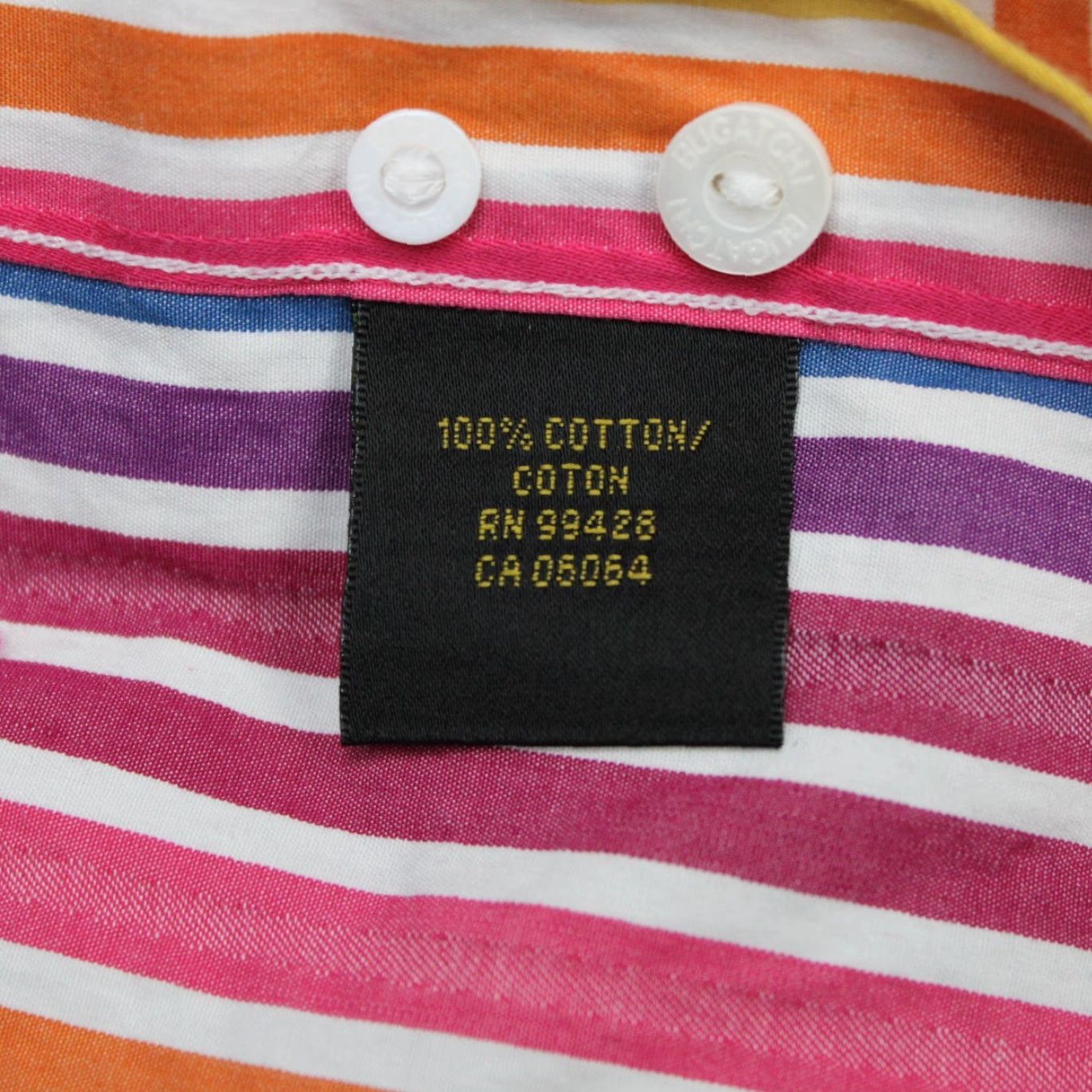 BUGATCHI Bugatchi Uomo Shirt Mens 2XL Striped Cotton Long Sleeve Red Pink Yellow Button-Up Casual Business Size US XXL / EU 58 / 5 - 6 Thumbnail