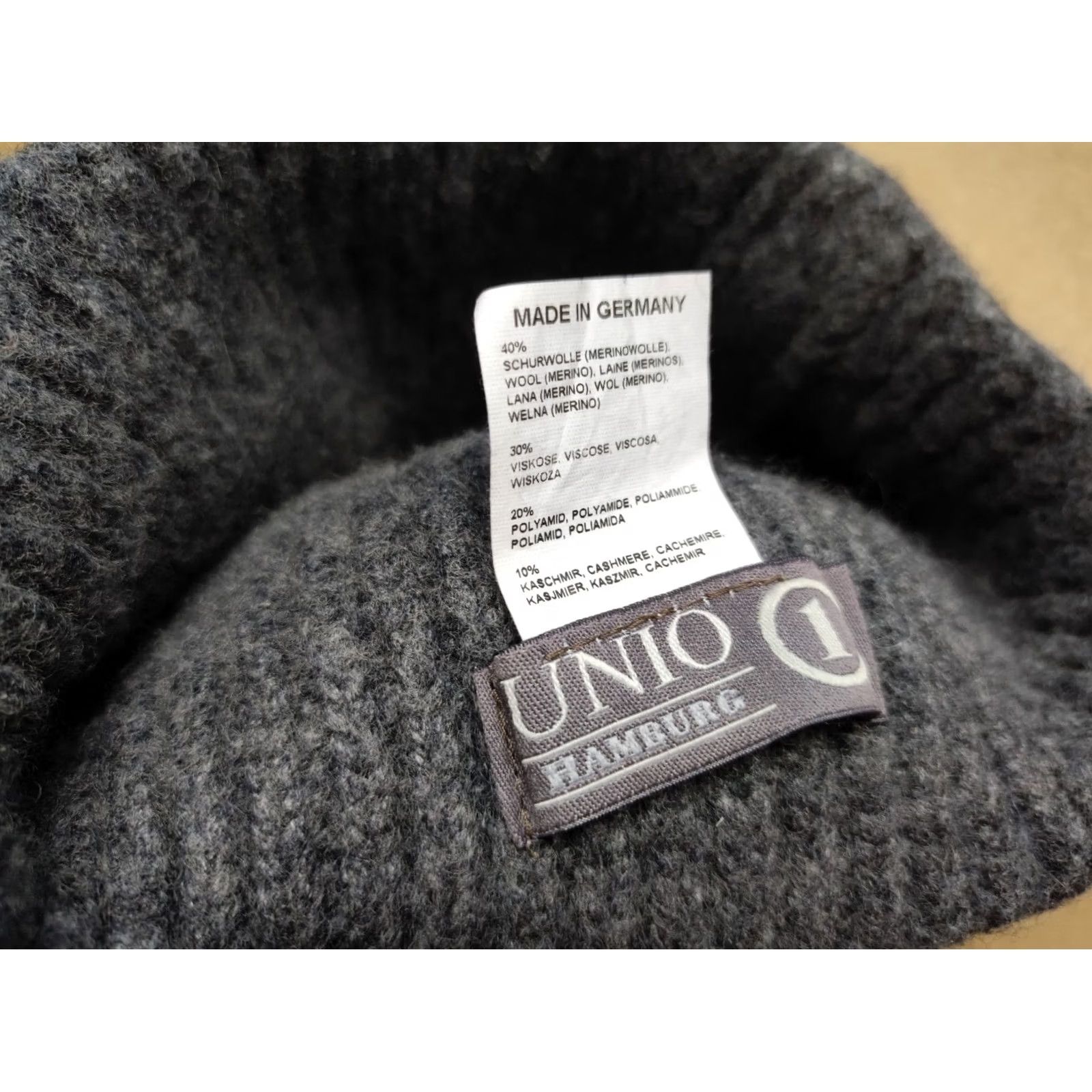 Vintage VINTAGE UNIO Hamburg Beanie Hat Unisex Adults One Size Lined Wool Viscose Cashmere Ribbed Knit Ribbon 90s? Size ONE SIZE - 5 Thumbnail