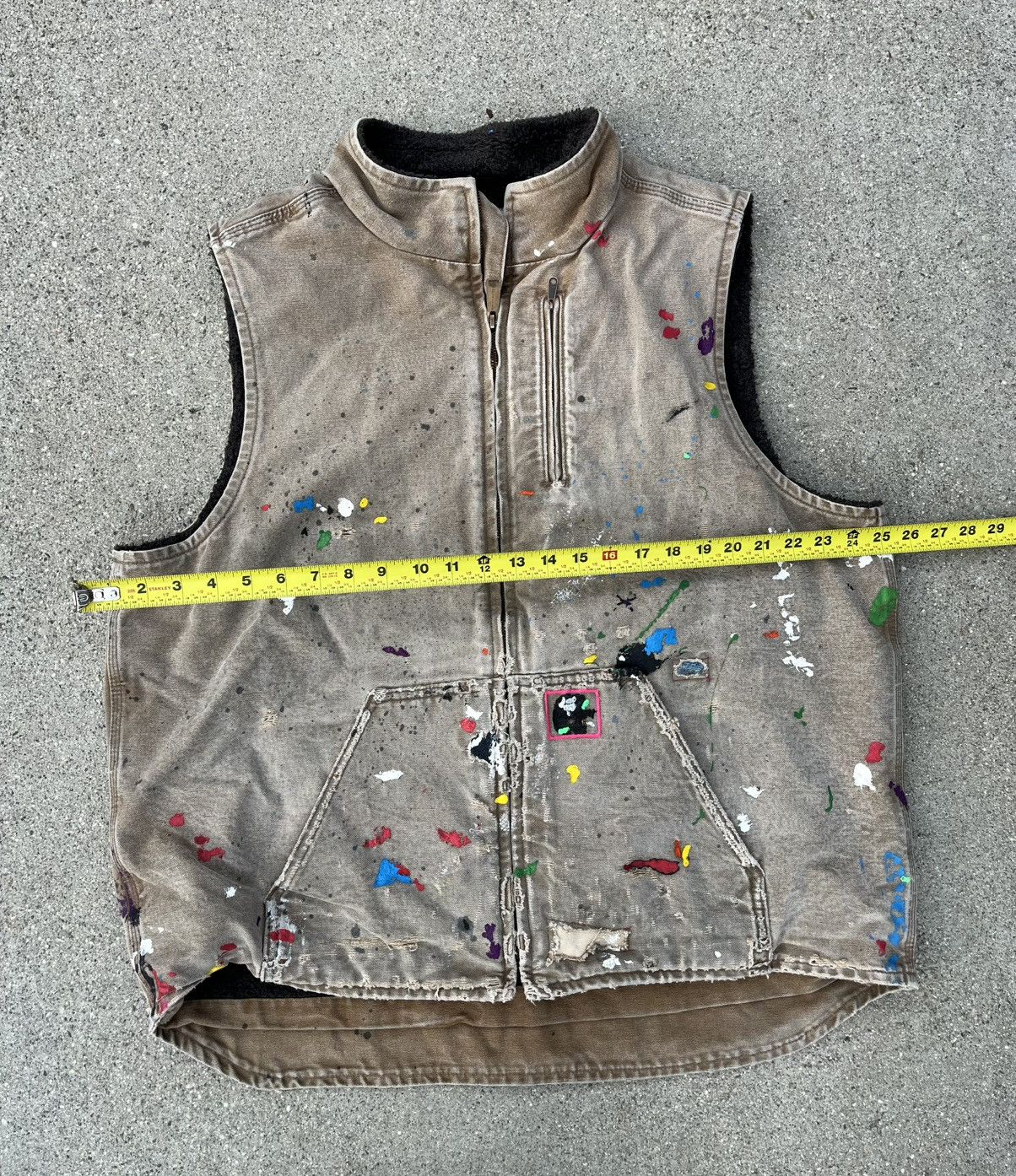 Carhartt Custom Carhartt Sherpa Lined Vest Thrashed Distressed Fade Size US XL / EU 56 / 4 - 5 Thumbnail