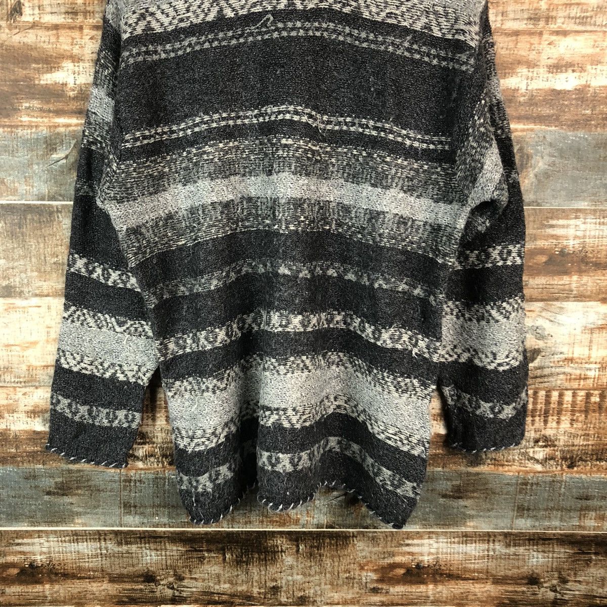 Homespun Knitwear DL Vino Rouge stripe Gray vintage Knitwear #C723 Size US M / EU 48-50 / 2 - 3 Thumbnail